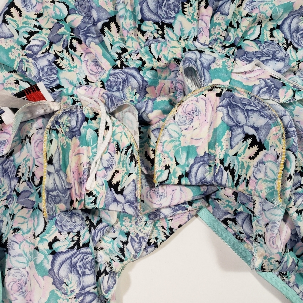 Vintage Alexis Petite Blue Floral Print Midi Dress Womens Size 11-12 Work Church - Picture 9 of 16